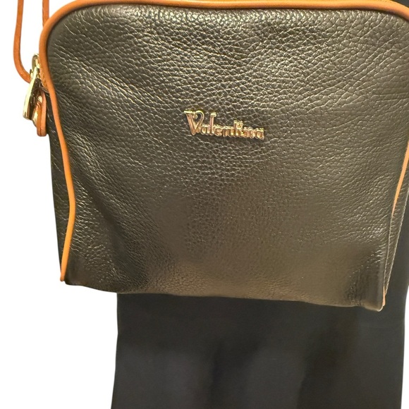 Valentina Black and Tan Italian Crossbody Bag - Picture 5 of 12